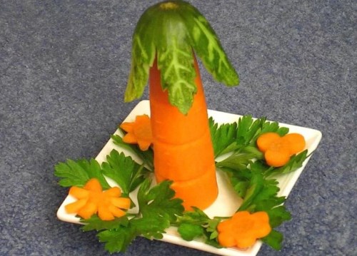Пальма из моркови осенние поделки из овощей