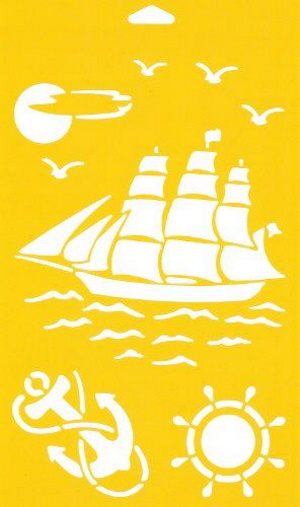 Корабль на желтом фоне